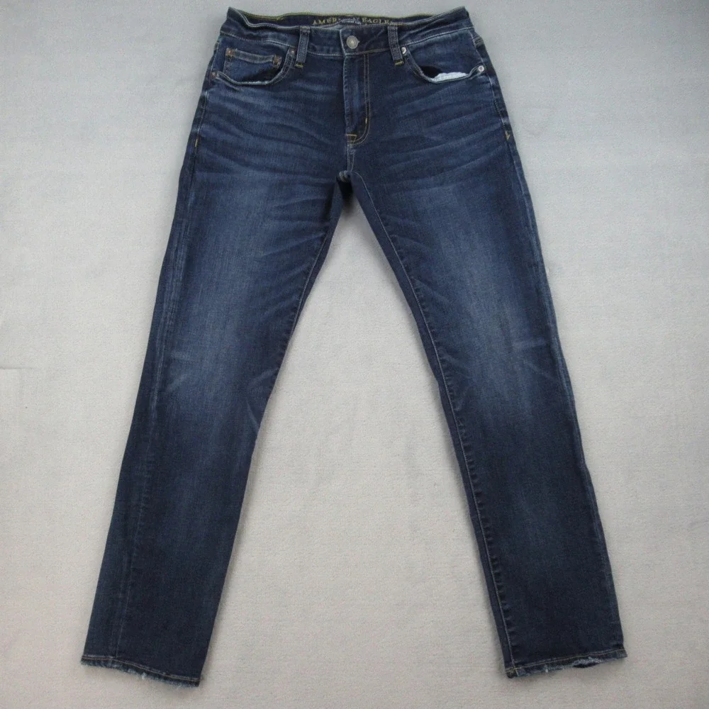 American Eagle Outfitters Mens Slim Straight Extreme Flex Dark Wash Jeans 31x32